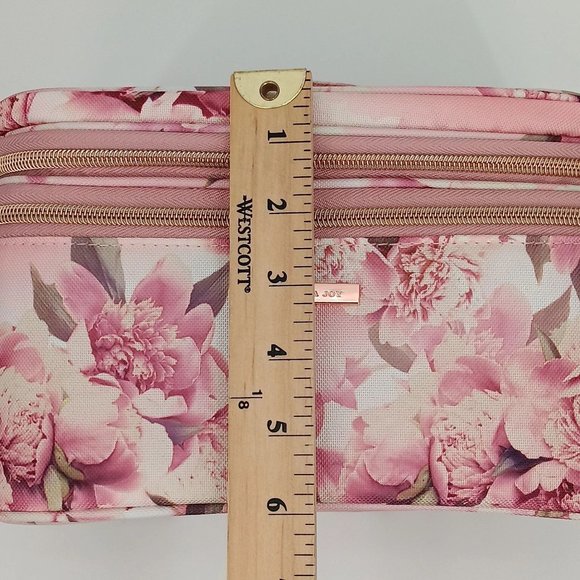 CONAIR SOPHIA JOY PINK FLORAL PRINT TRAIN CASE, MAKEUP BAG TRAVEL BAG FOR COSMET - Picture 15 of 16